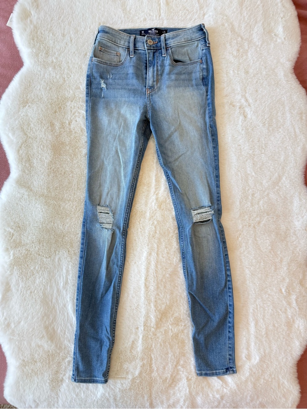 Hollister High Rise Skinny Jeans Light Wash Size 25